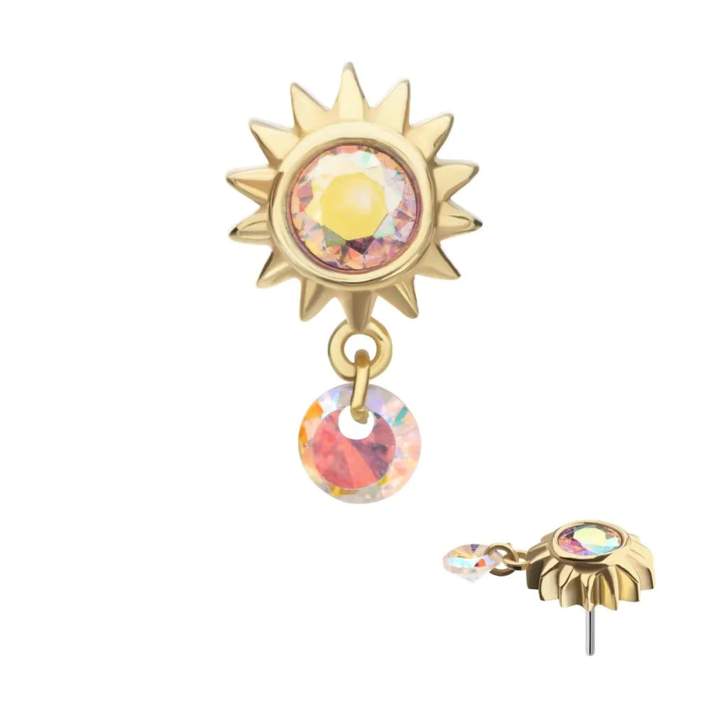 14k gold Gem Sunburst 3.5mm