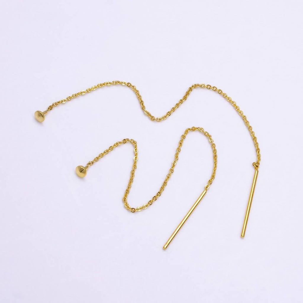 24K Threader Chain Earrings