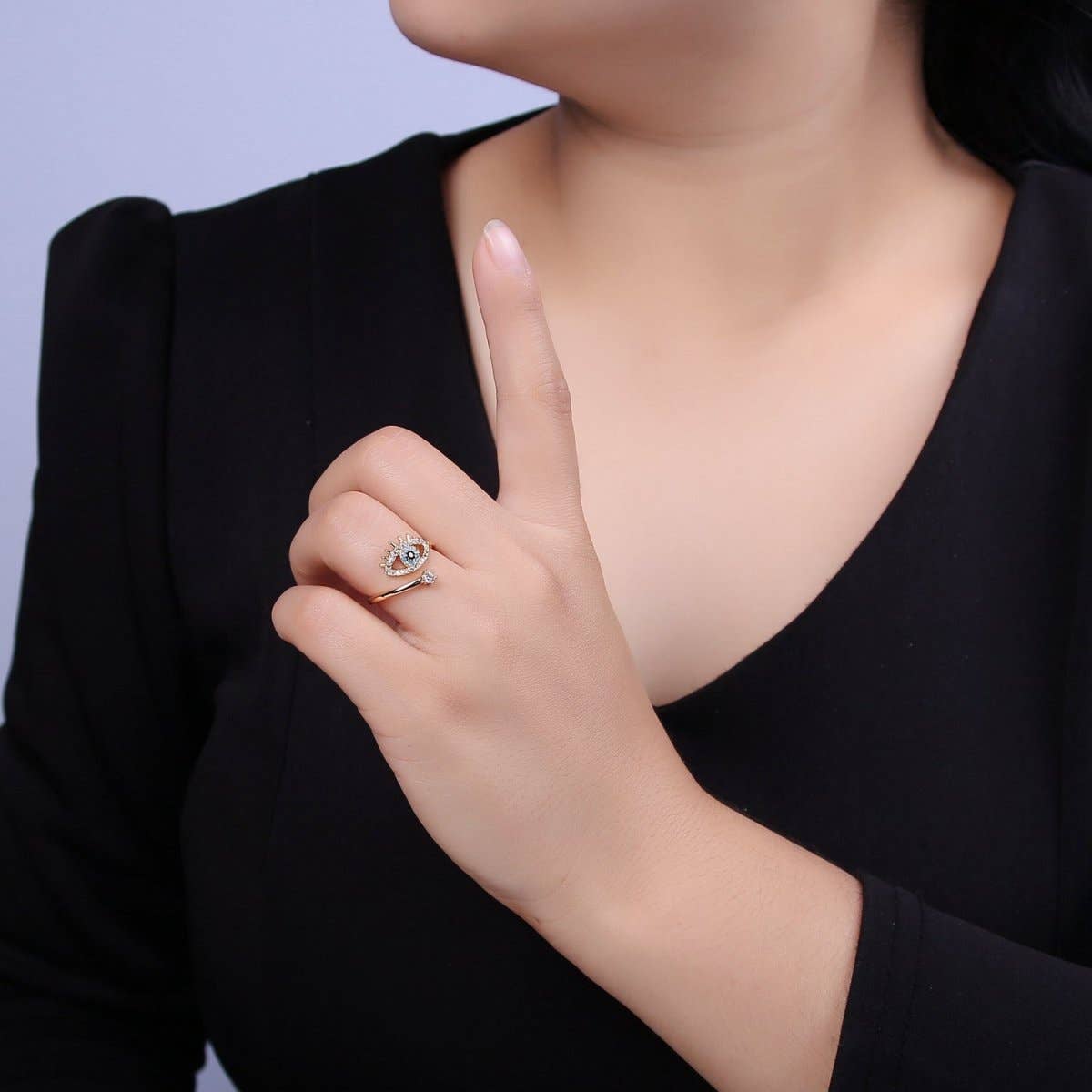 24k Gold Evil Eye Ring