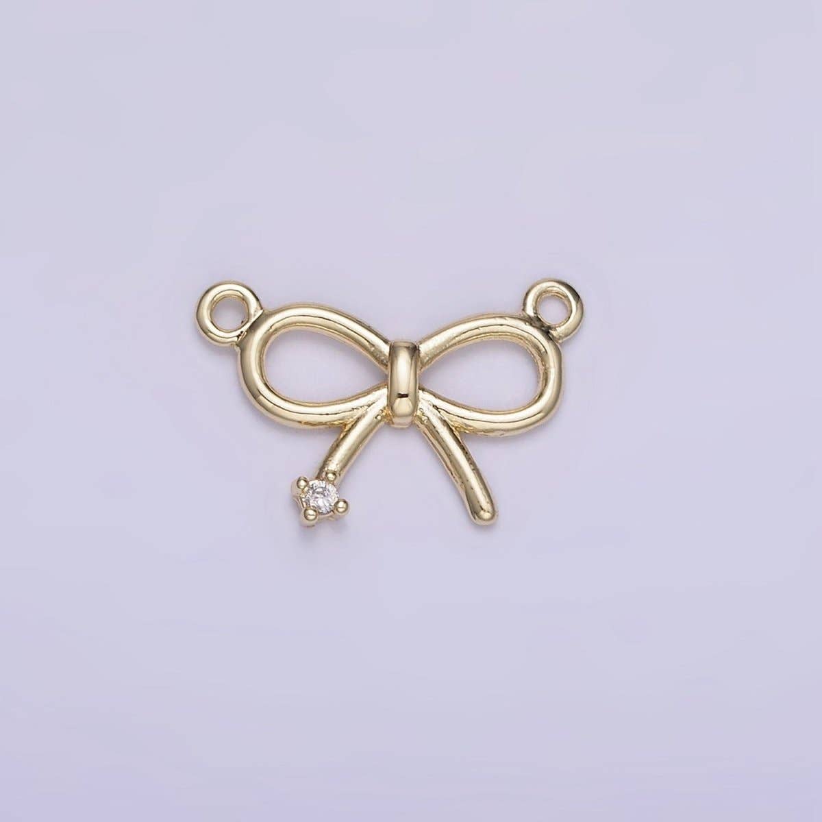 Mini Bow Ribbon CZ Connector