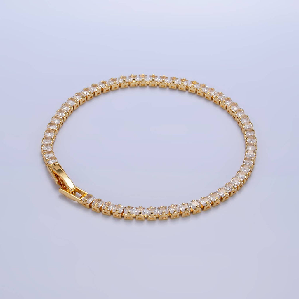 24K Gold CZ Tennis Bracelet