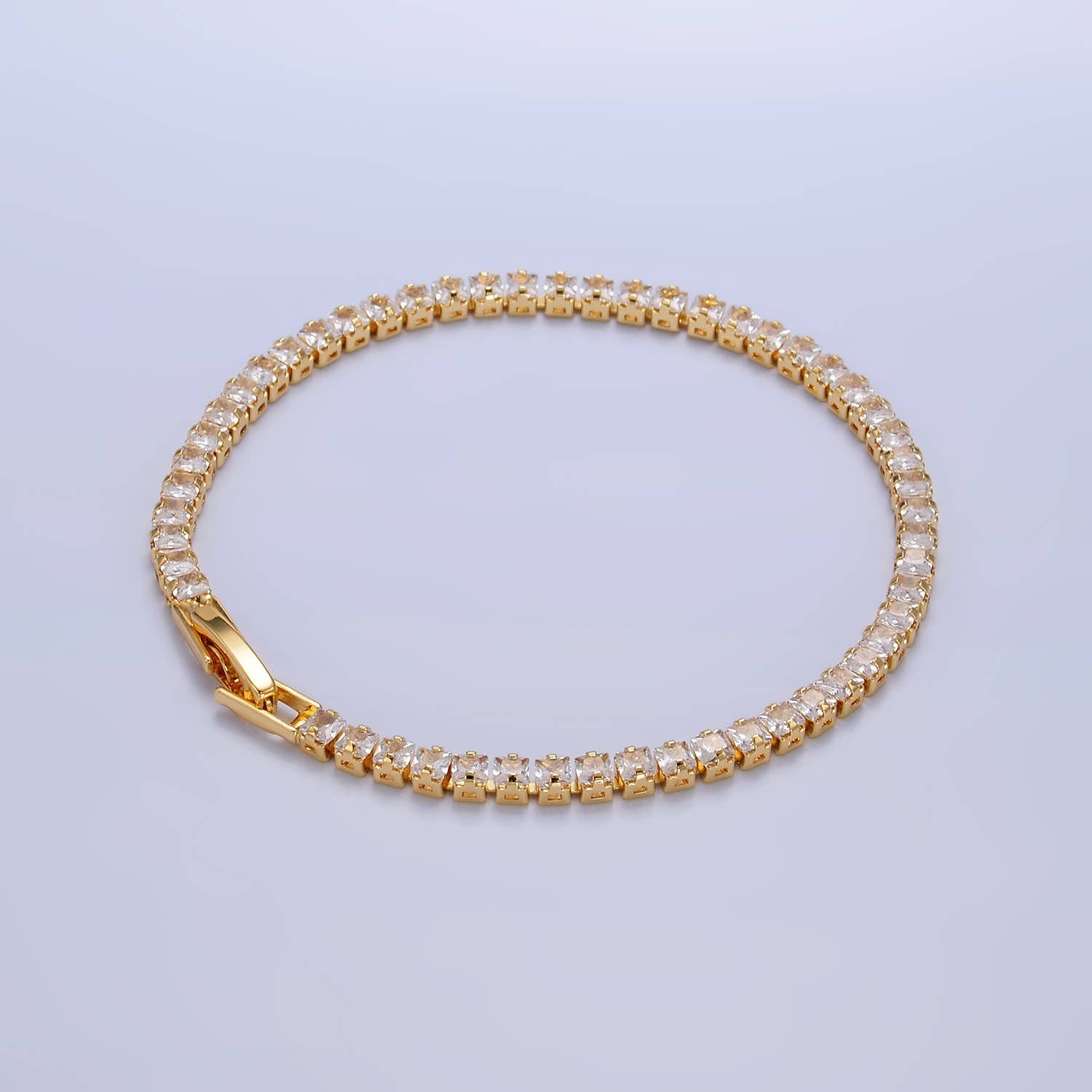 24K Gold CZ Tennis Bracelet