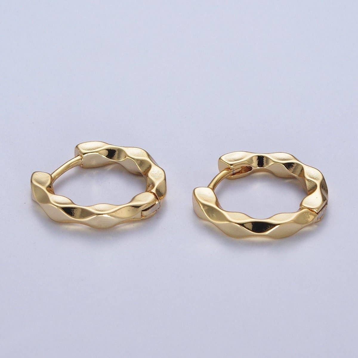 Flat Twist Huggie Hoop Earrings