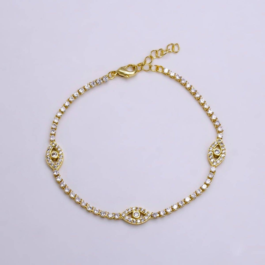 Micro Paved Evil Eye Tennis Bracelet