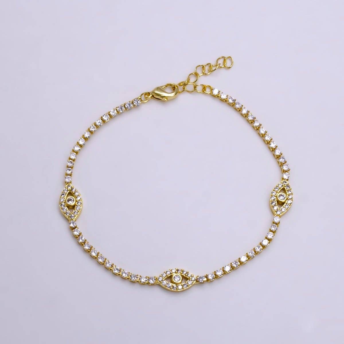 Micro Paved Evil Eye Tennis Bracelet