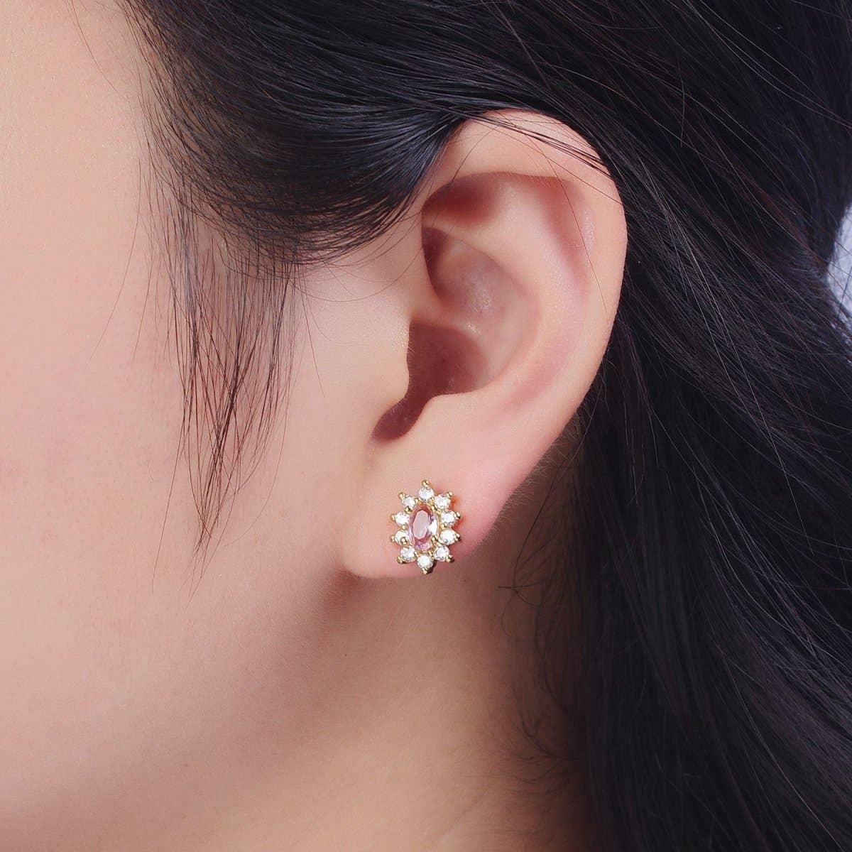 Pink Celestial Sun Burst Earrings