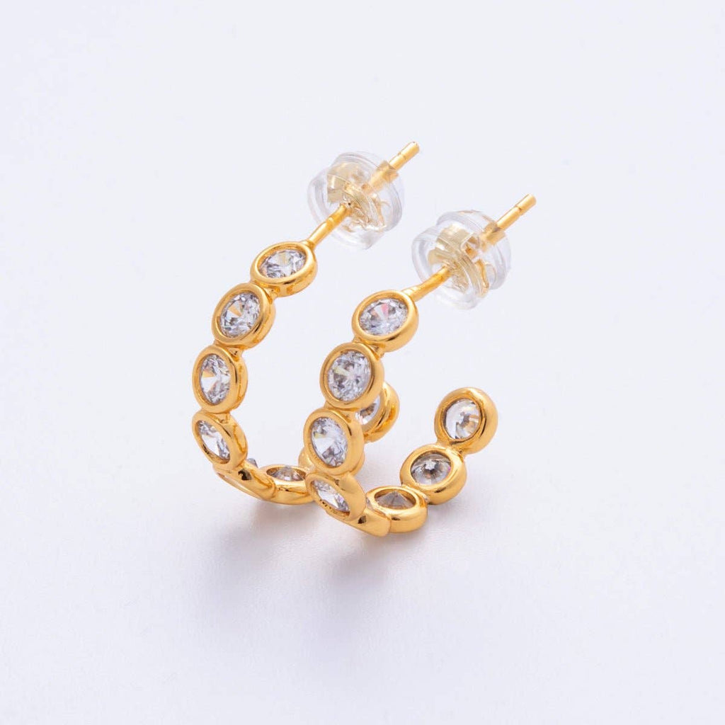 Bezel Hoop Earrings