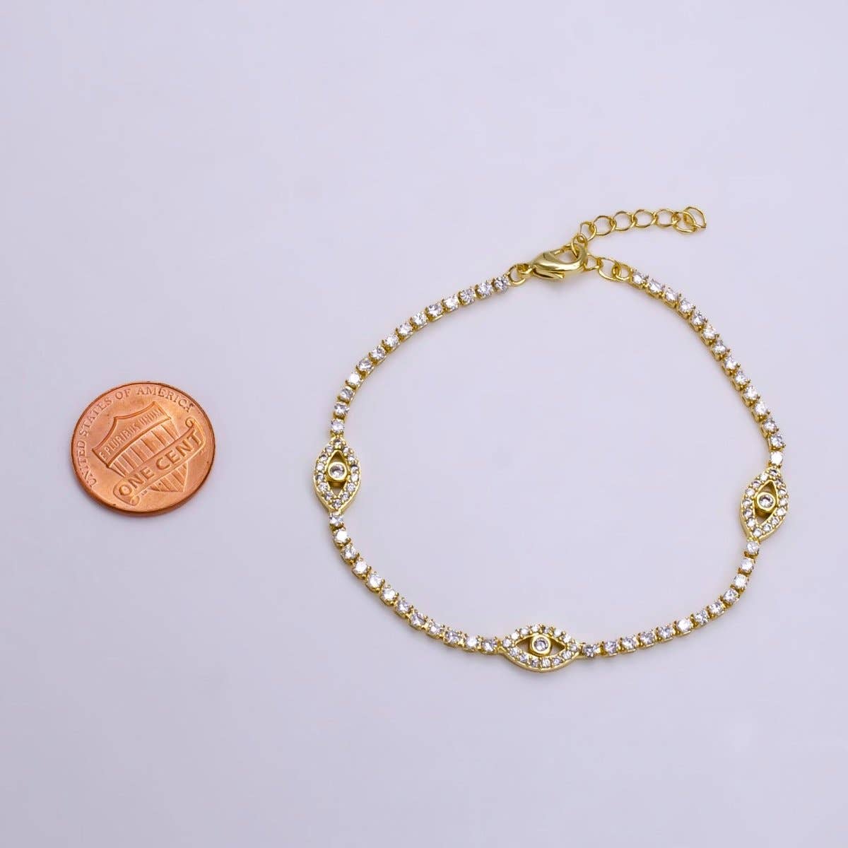 Micro Paved Evil Eye Tennis Bracelet