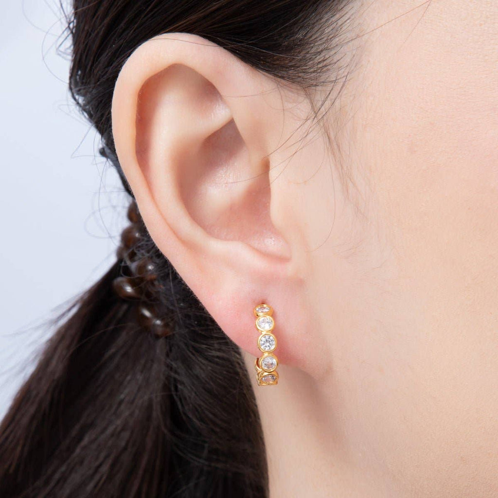 Bezel Hoop Earrings