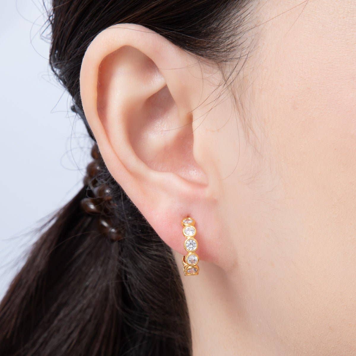 Bezel Hoop Earrings