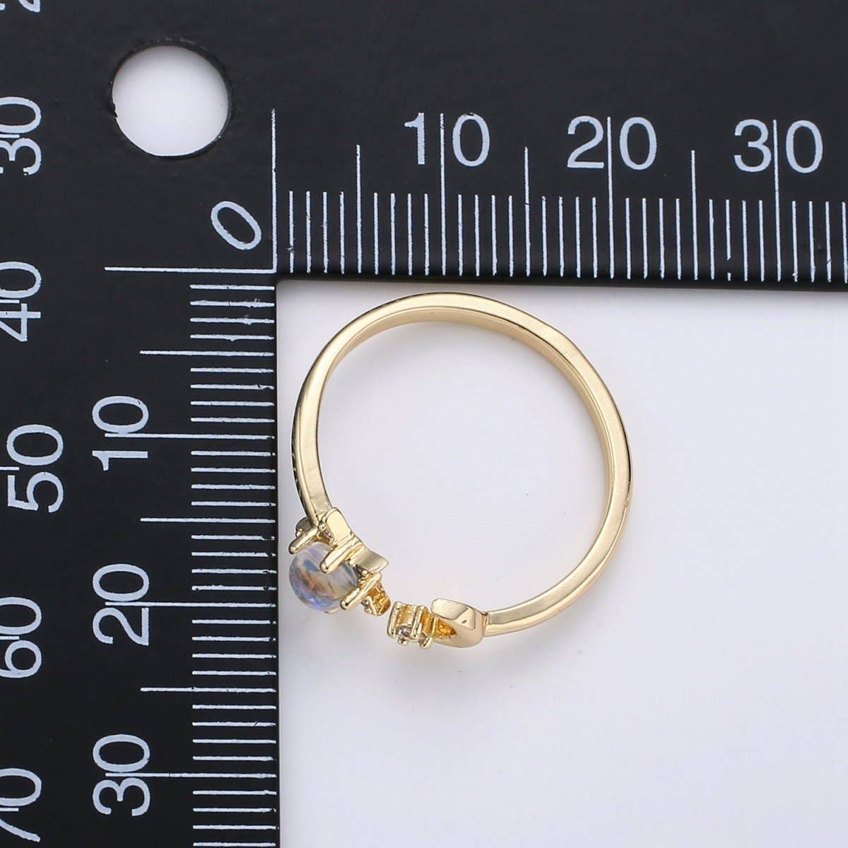 24k Gold Crescent Moon Ring