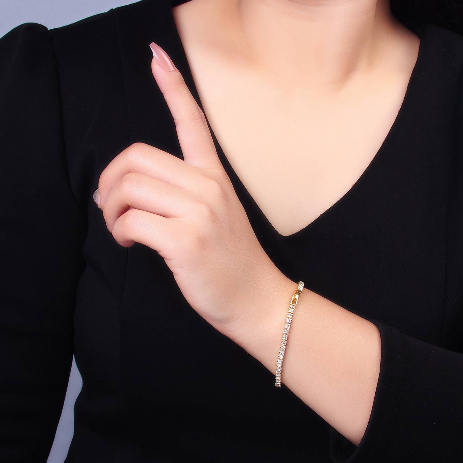 24K Gold CZ Tennis Bracelet