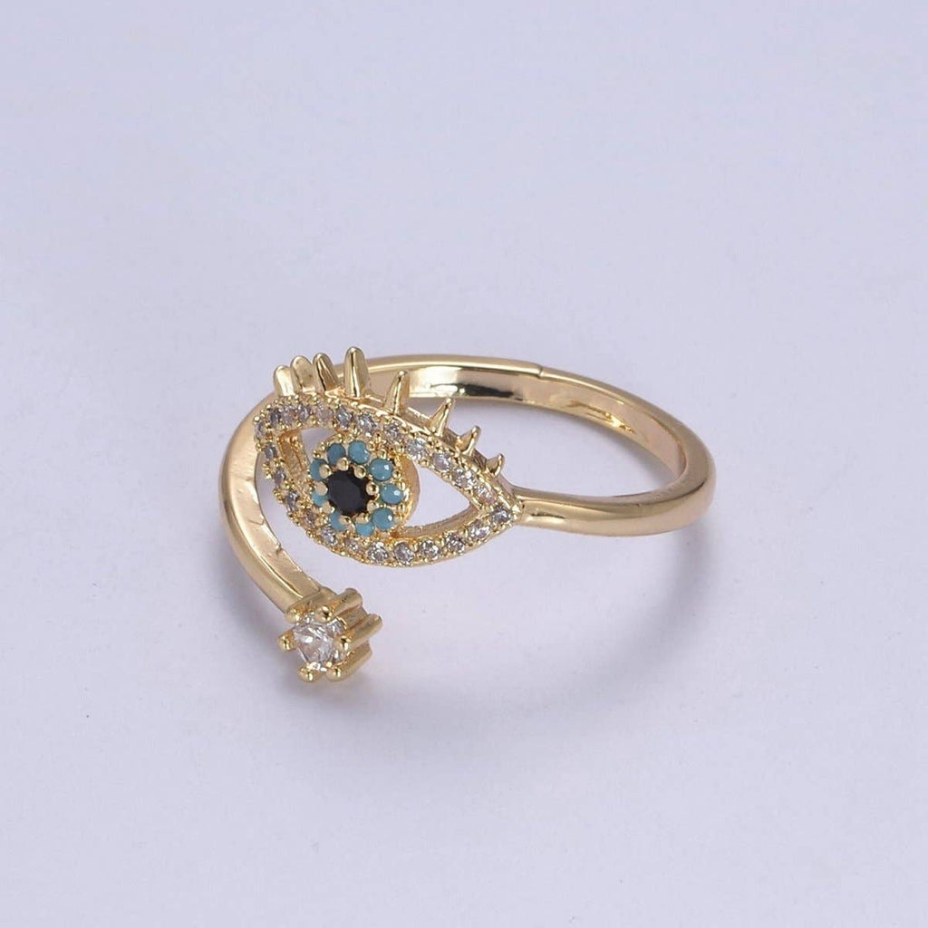 24k Gold Evil Eye Ring