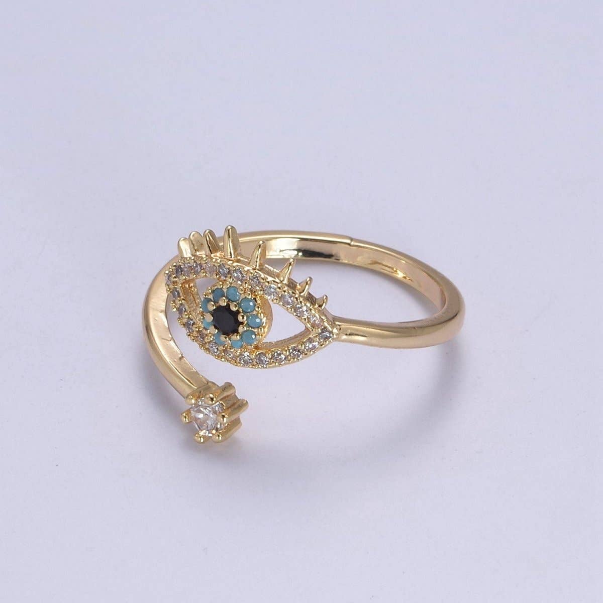 24k Gold Evil Eye Ring