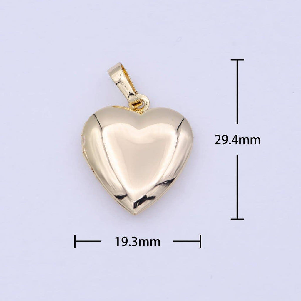 16k Gold Heart Locket Pendant