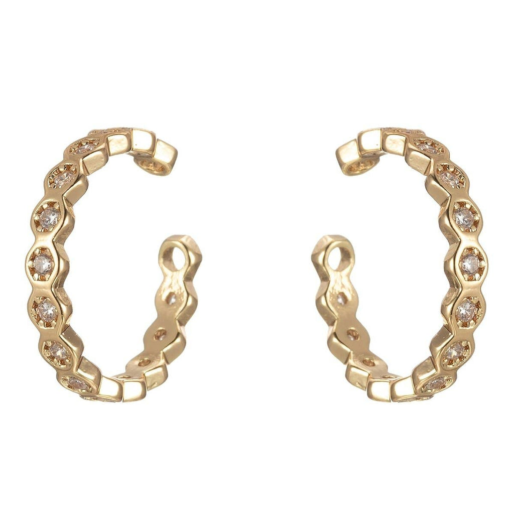 CZ Hexagon Lined Ear Cuff