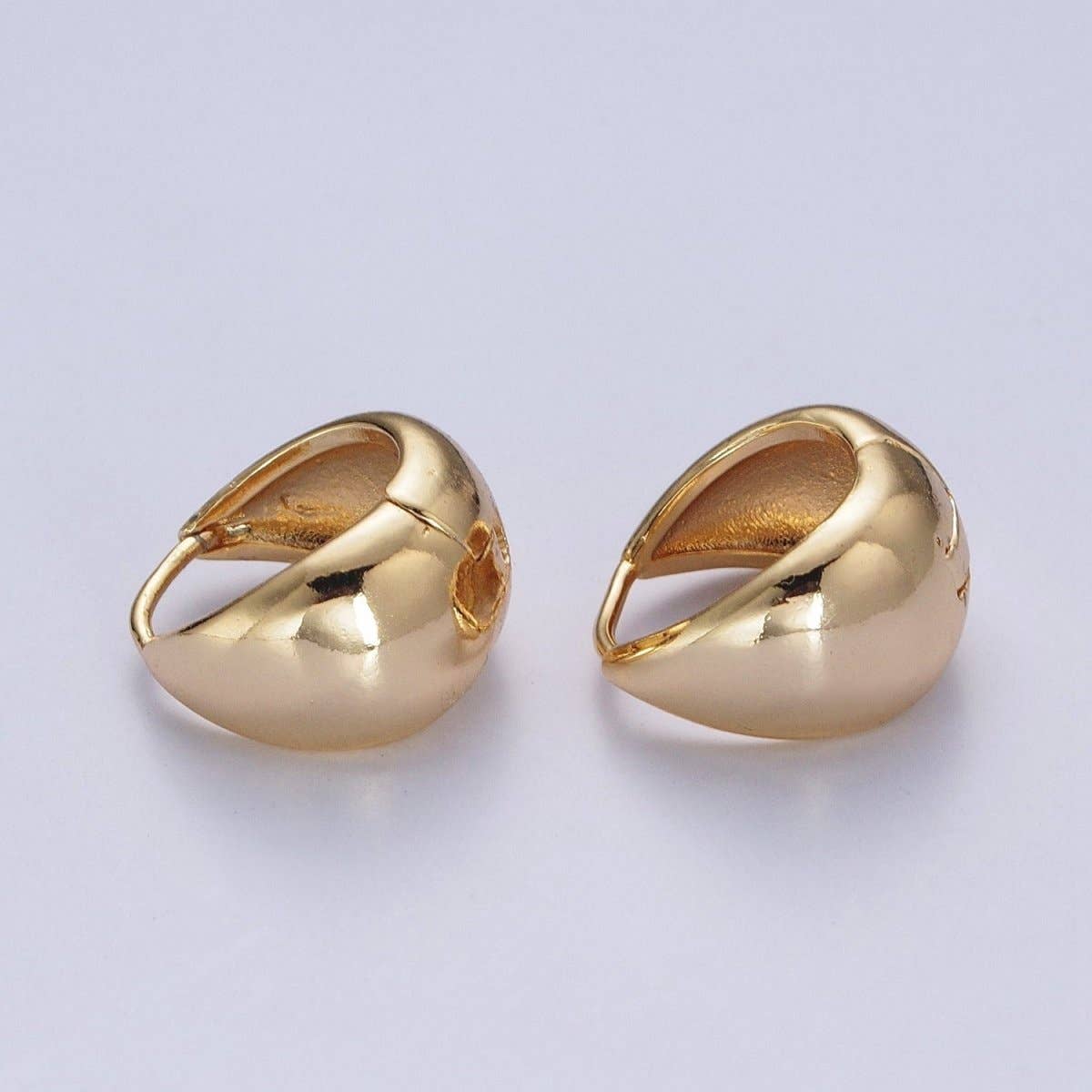 24K Gold Chubby Huggie Earrings