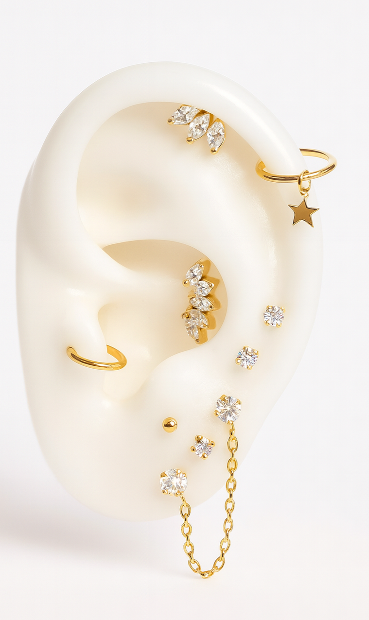 Low-profile 3mm round CZ stud