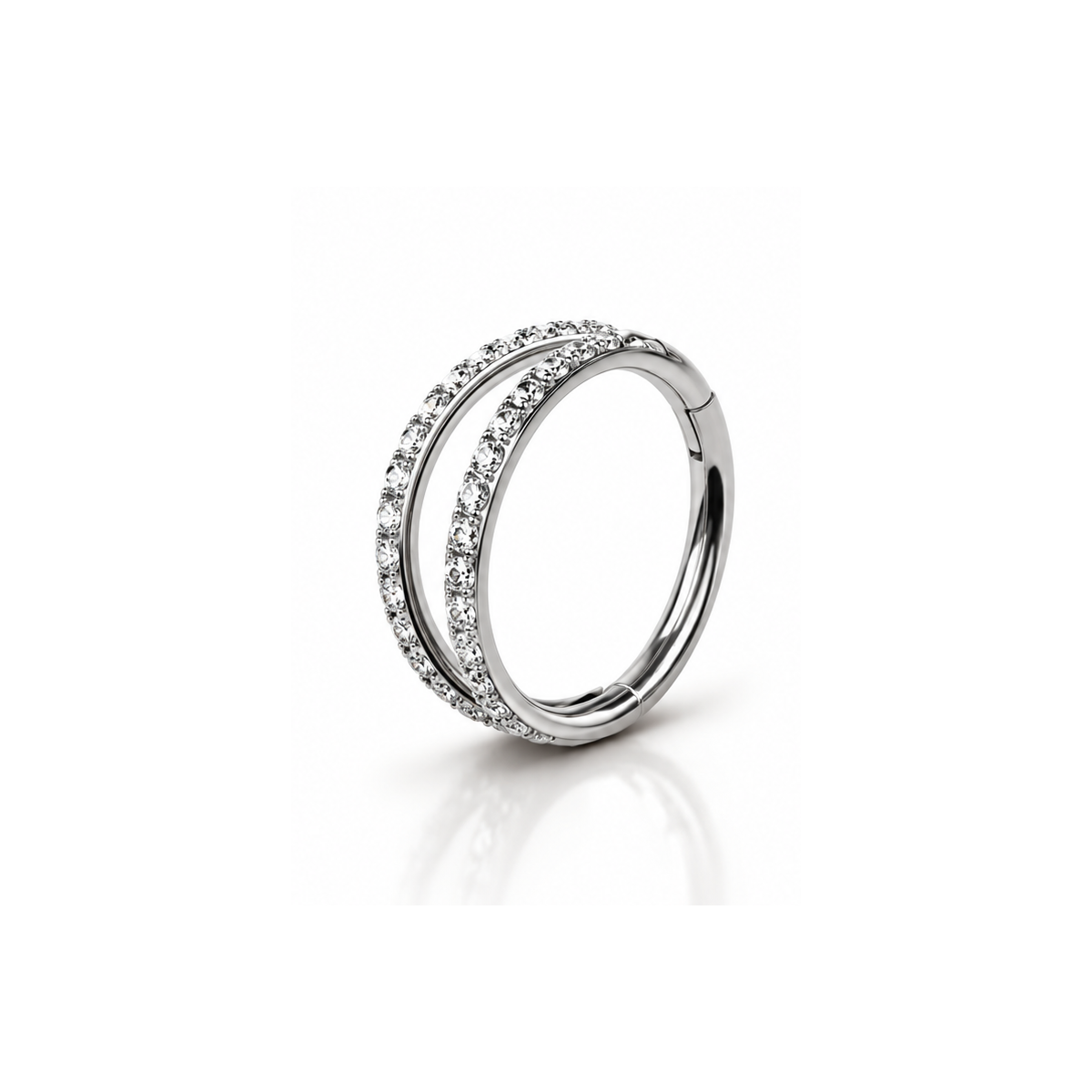 CZ double Clicker Hoop