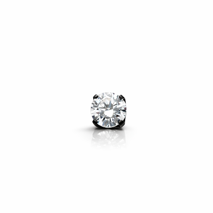 Titanium Black CZ stud 2.5mm