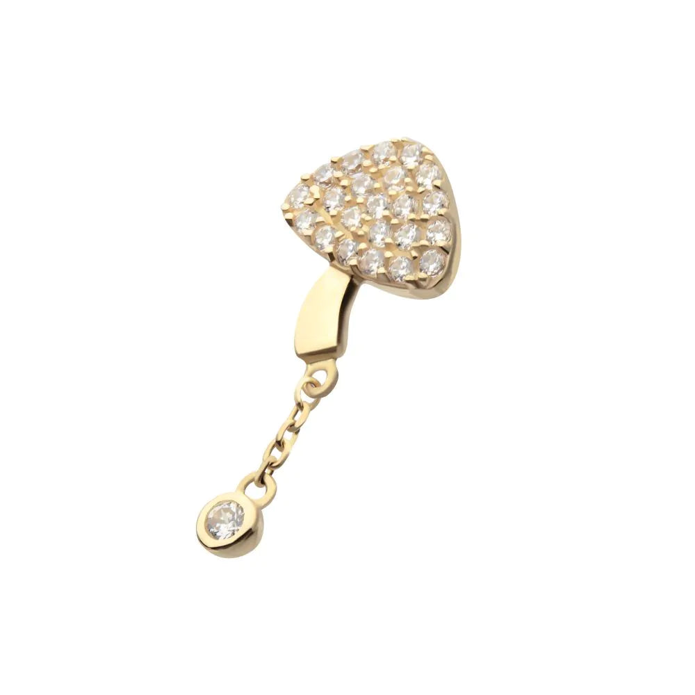 14k gold Pavé Mushroom dangle