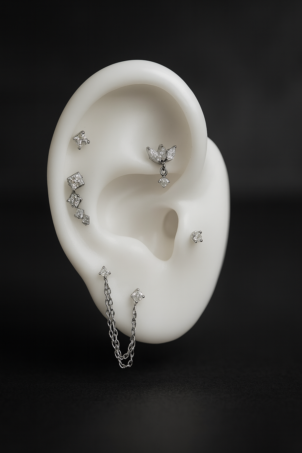 Low-profile 3mm round CZ stud