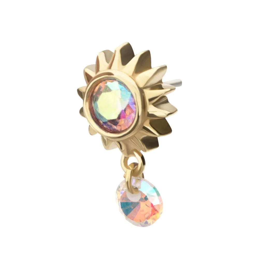 14k gold Gem Sunburst 3.5mm