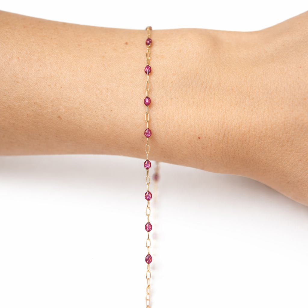 Pink Crystal Beaded Chain