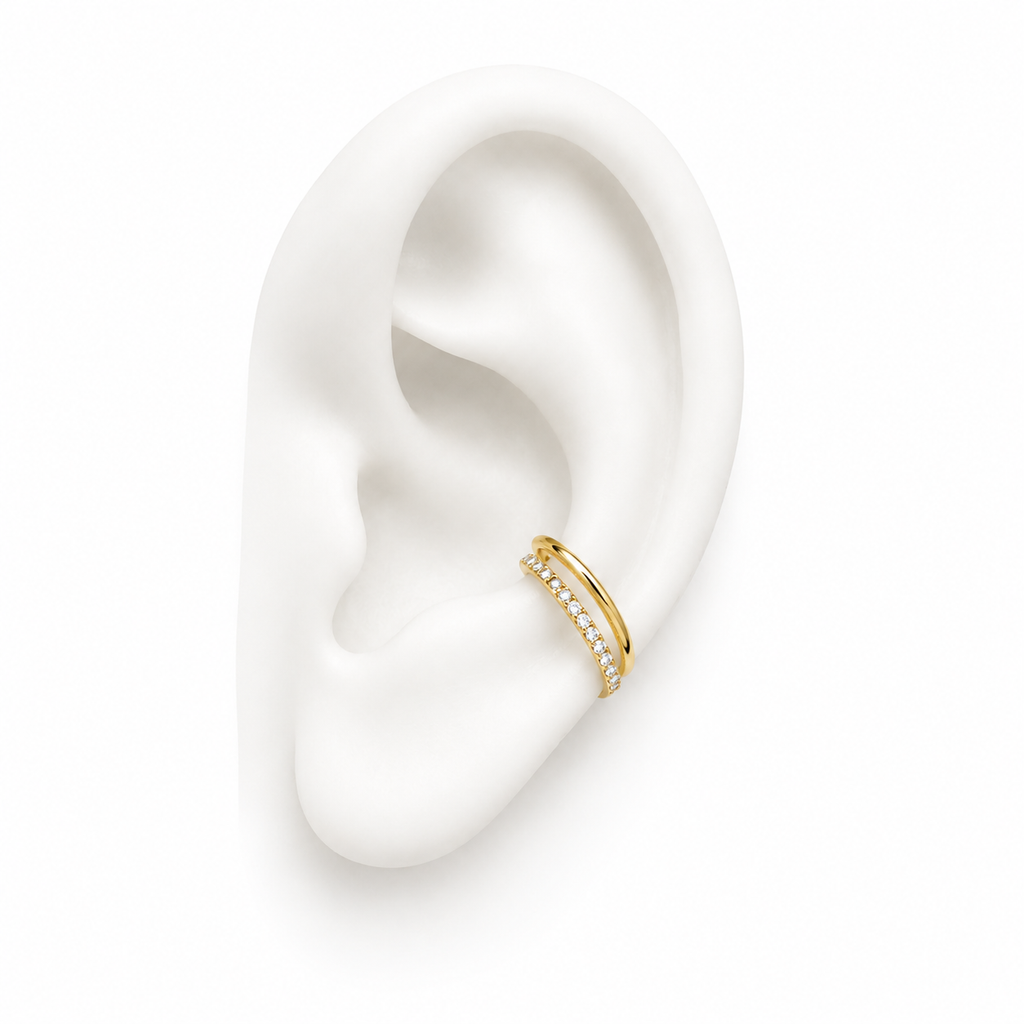 Double CZ clicker hoop
