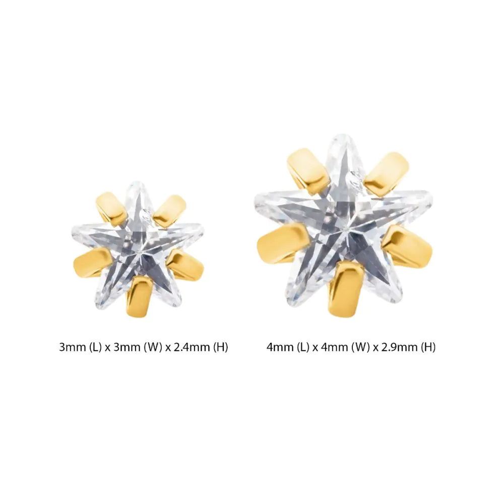 Crystal Star 2.5mm stud
