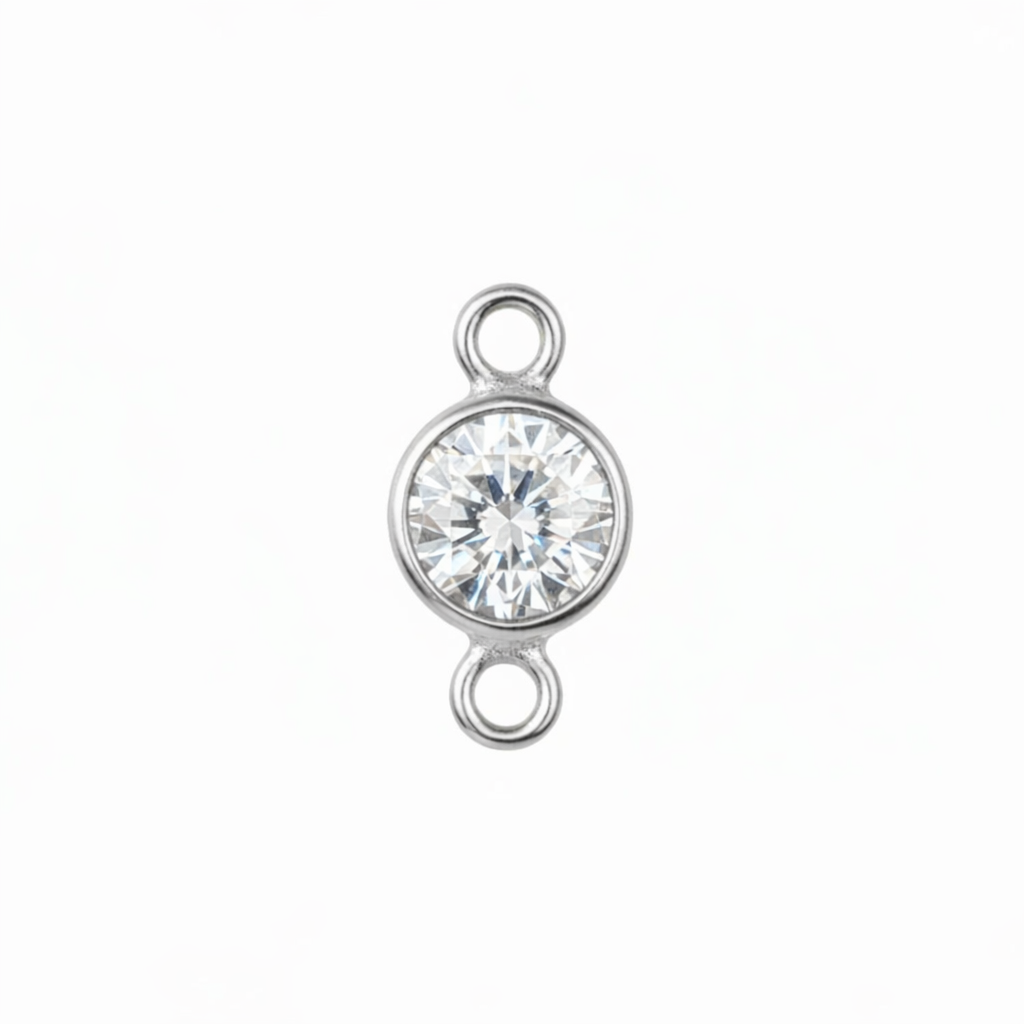 Silver CZ Connector