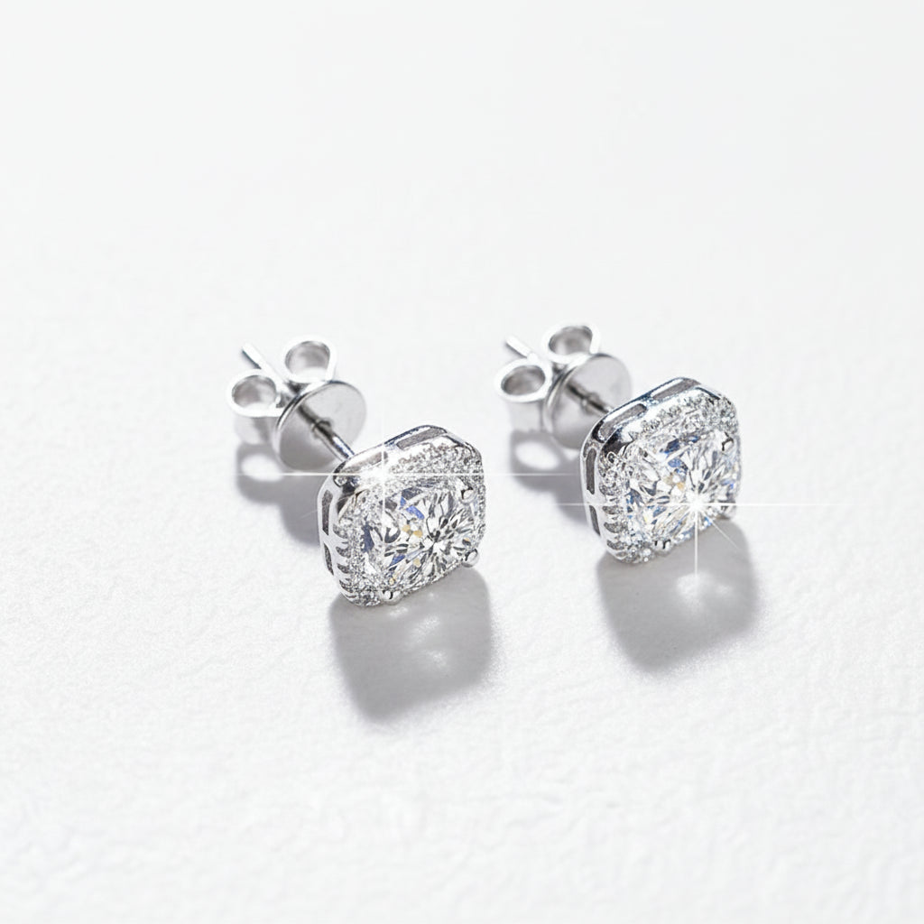 Moissanite stud earrings