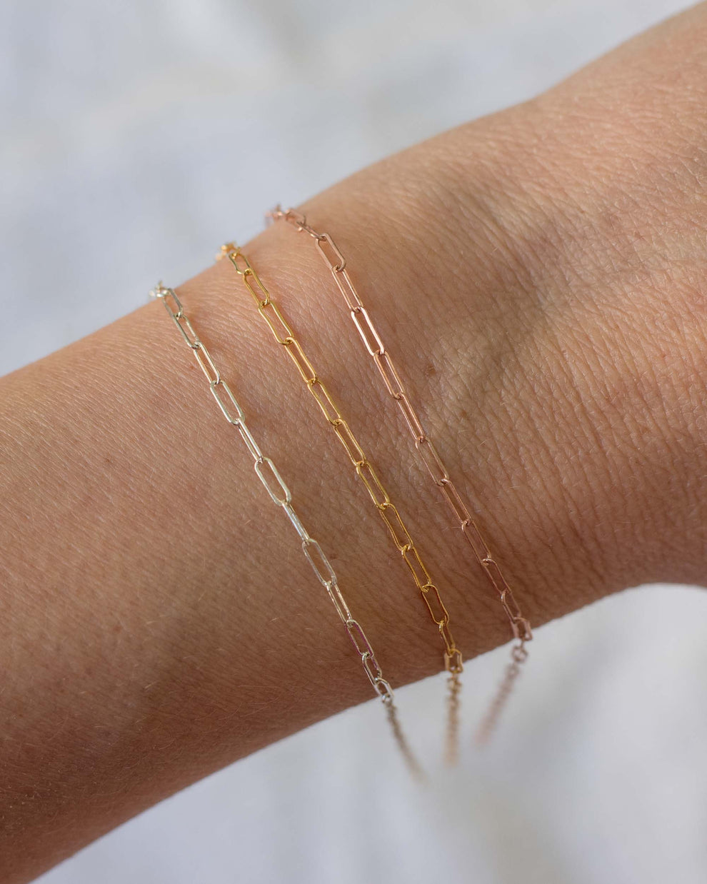 14k gold filled paperclip chain