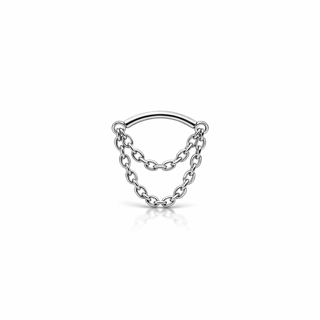 14k white gold Vertical helix chain
