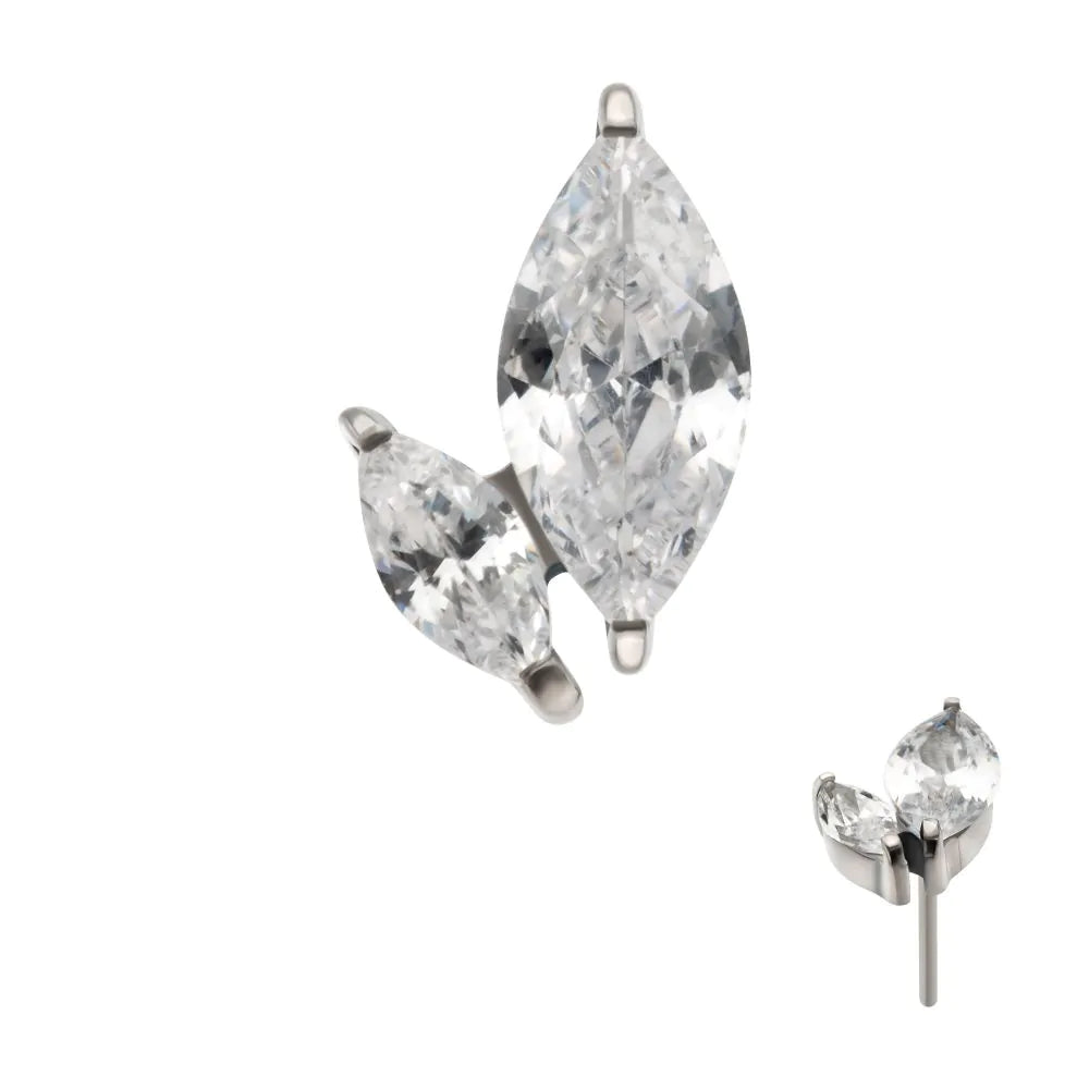 Double Marquise stud