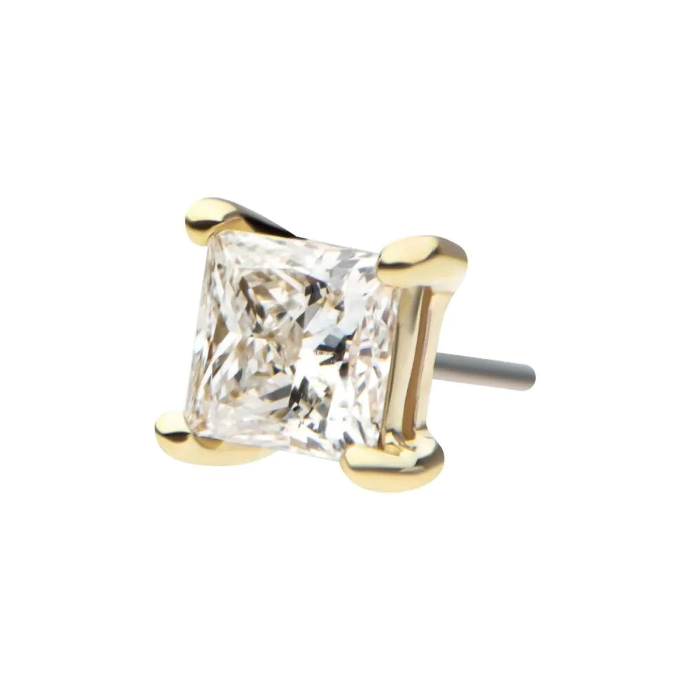 4mm Princess cut stud
