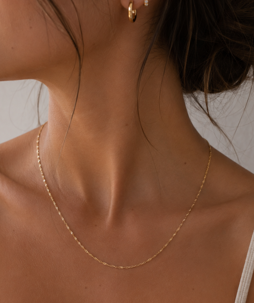 18k Gold Filled Singapore Twist Chain Necklace