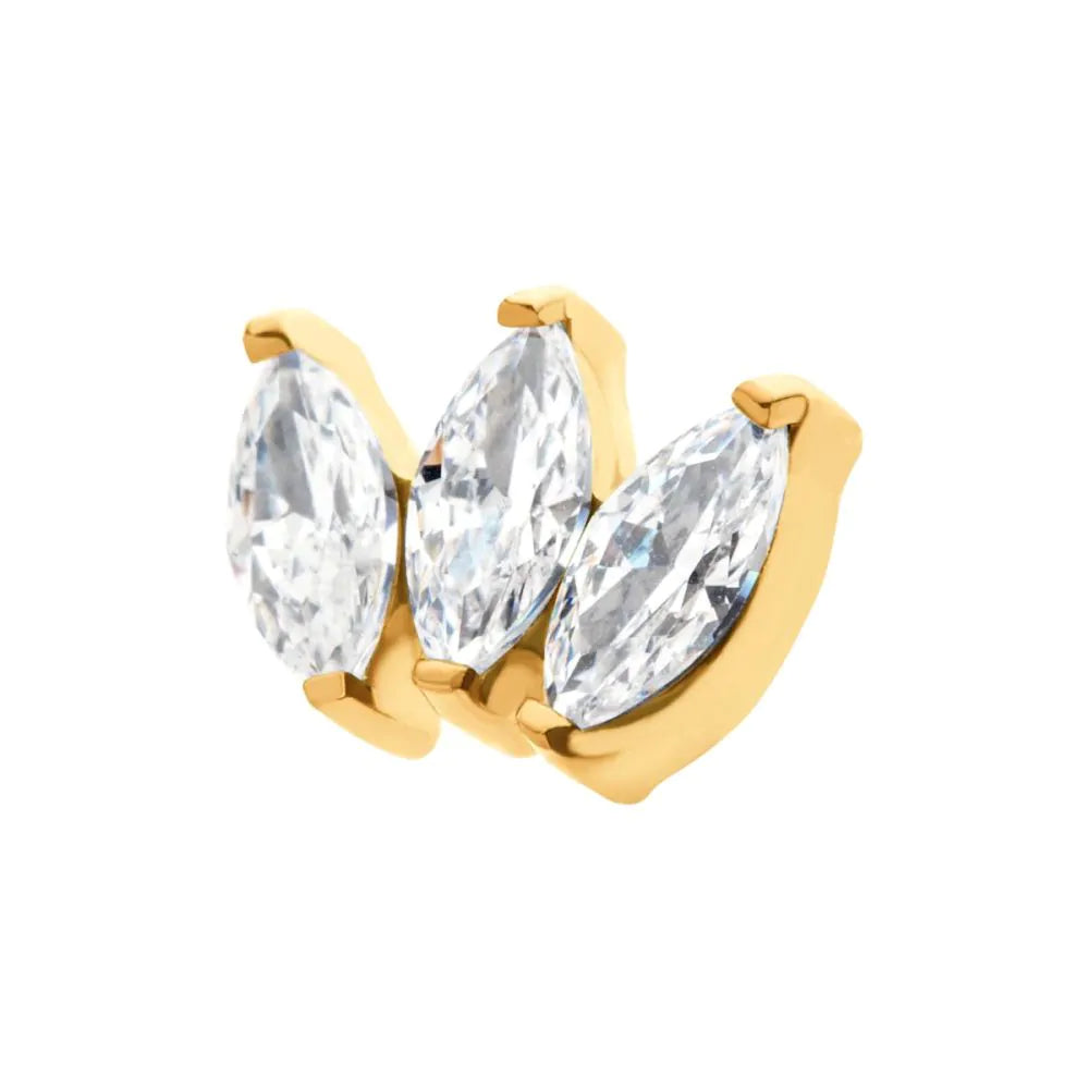 3 stone Crystal Marquise