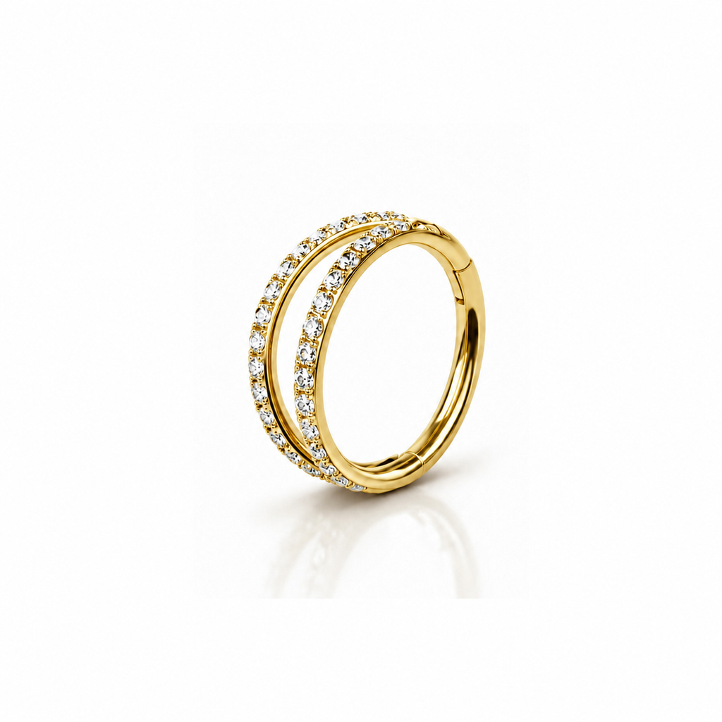 CZ double Clicker Hoop
