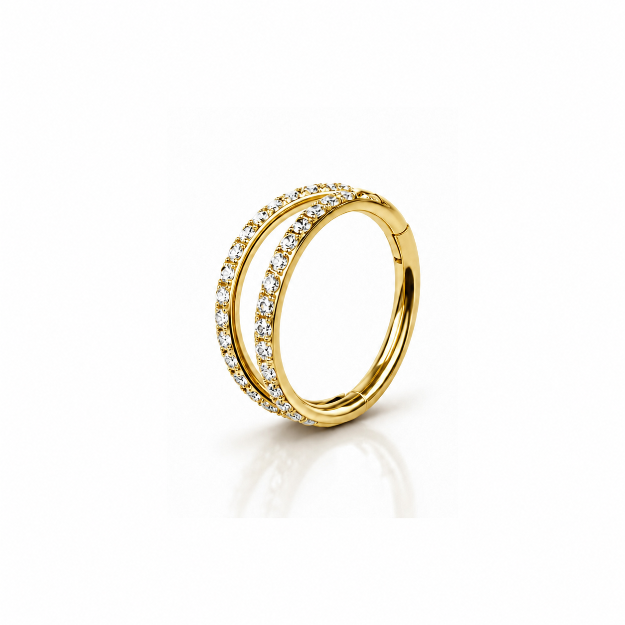 CZ double Clicker Hoop