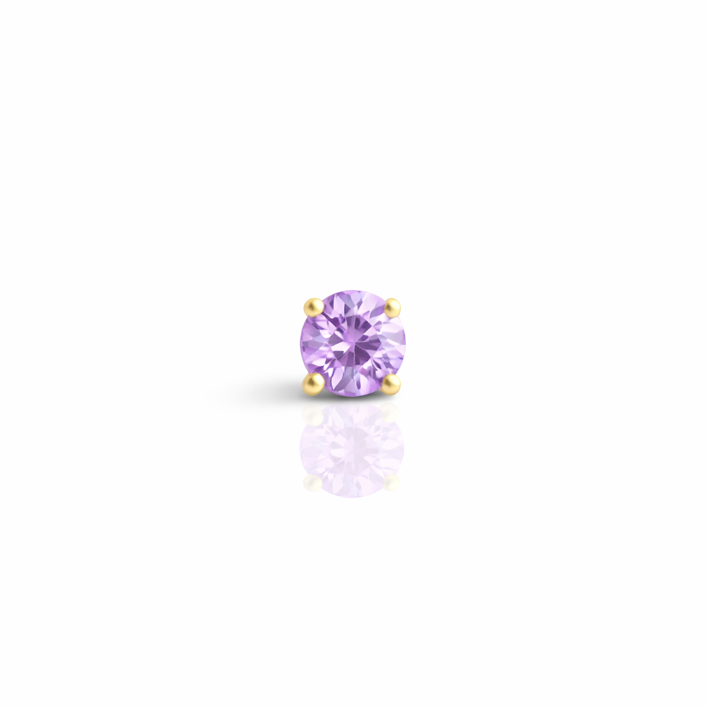 Amethyst stud 2.5mm