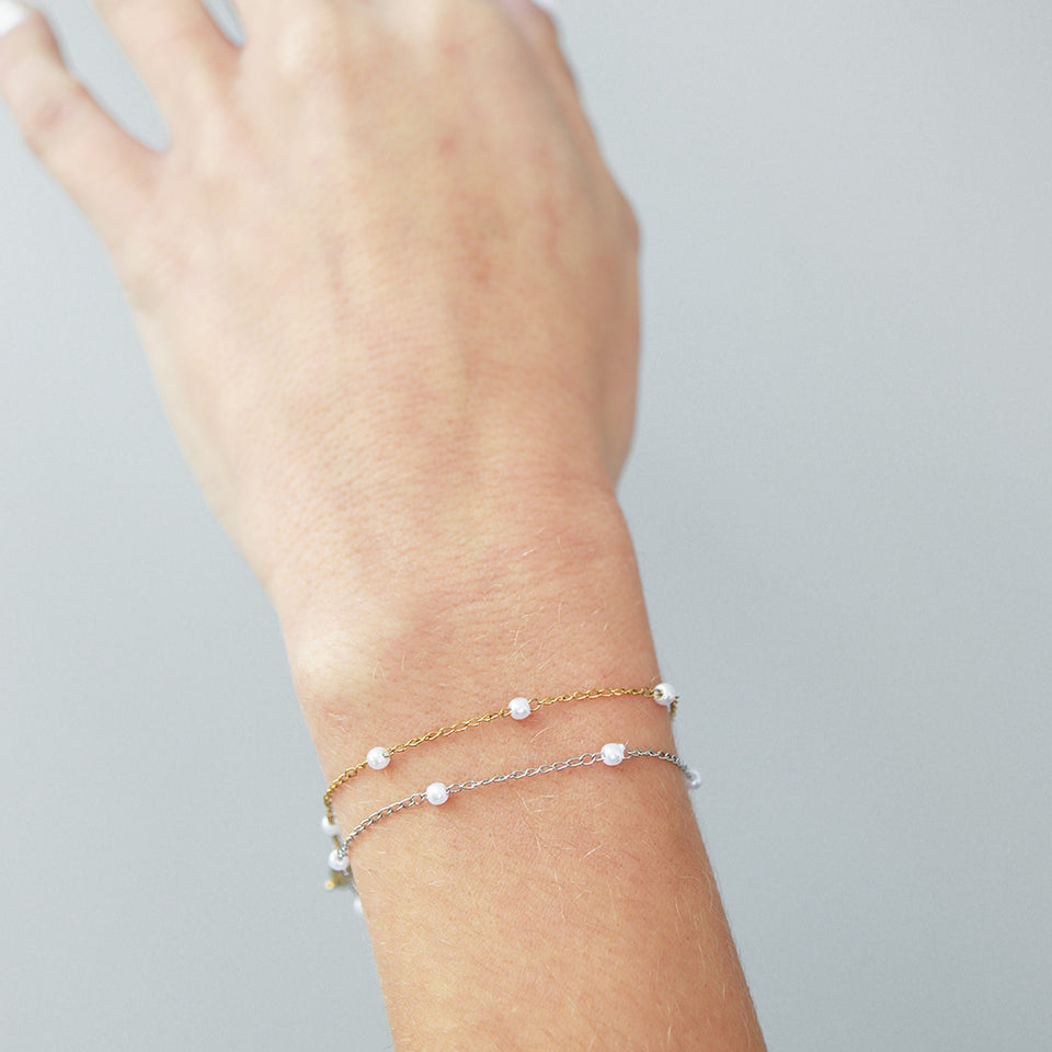 18k gold PVD Stainless Pearl chain