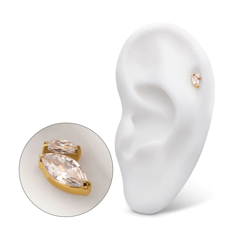 Double Marquise stud