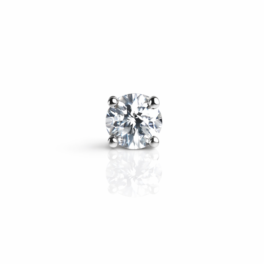 Low-profile 3mm round CZ stud