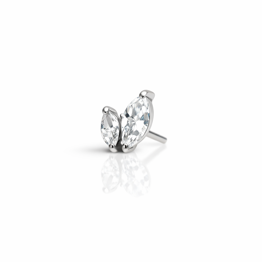 Double Marquise stud