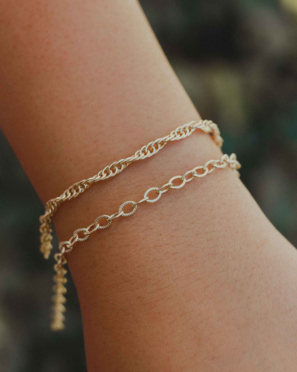 14k Gold filled texured "O" link chain