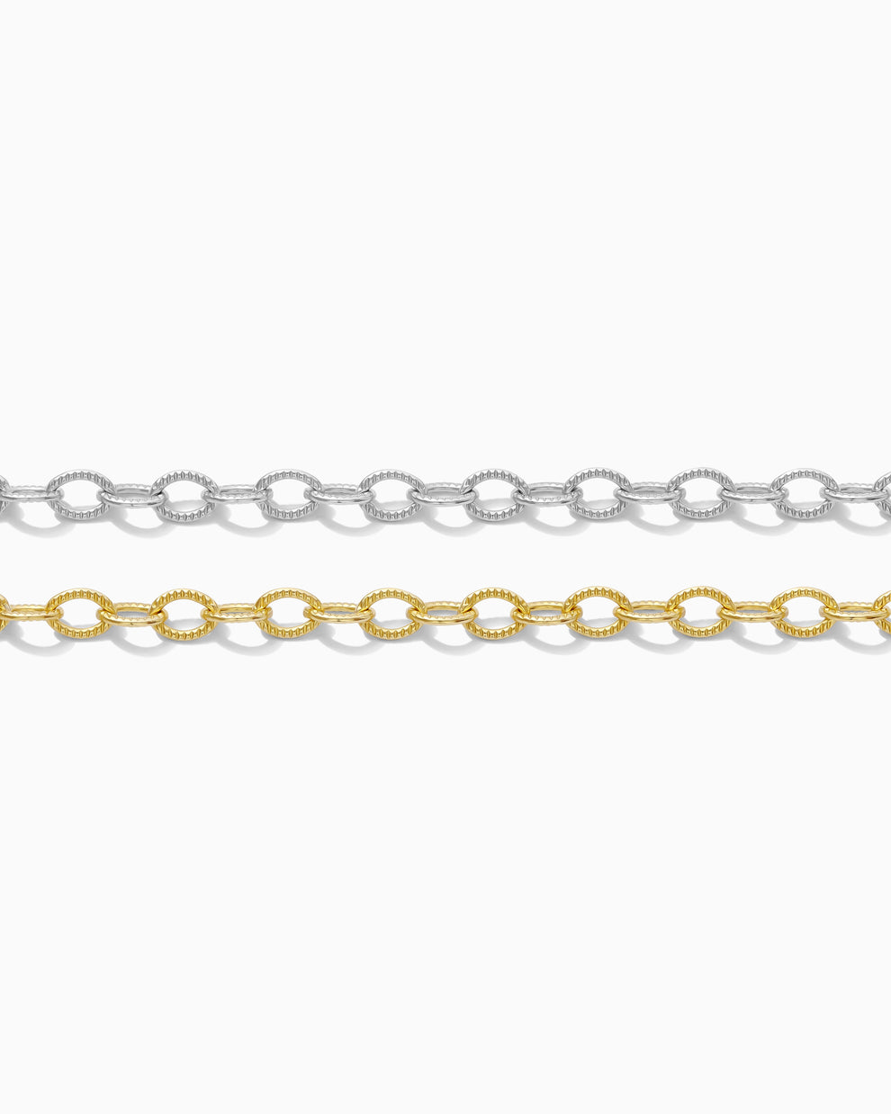 14k Gold filled texured "O" link chain