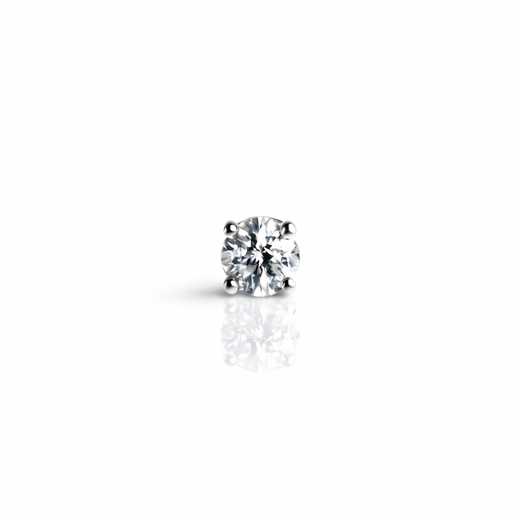 Low-profile 3mm round CZ stud