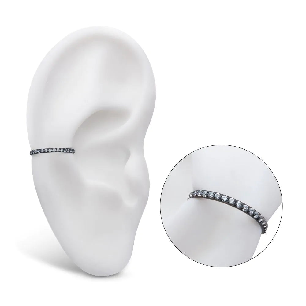 Black Endless CZ Hoop