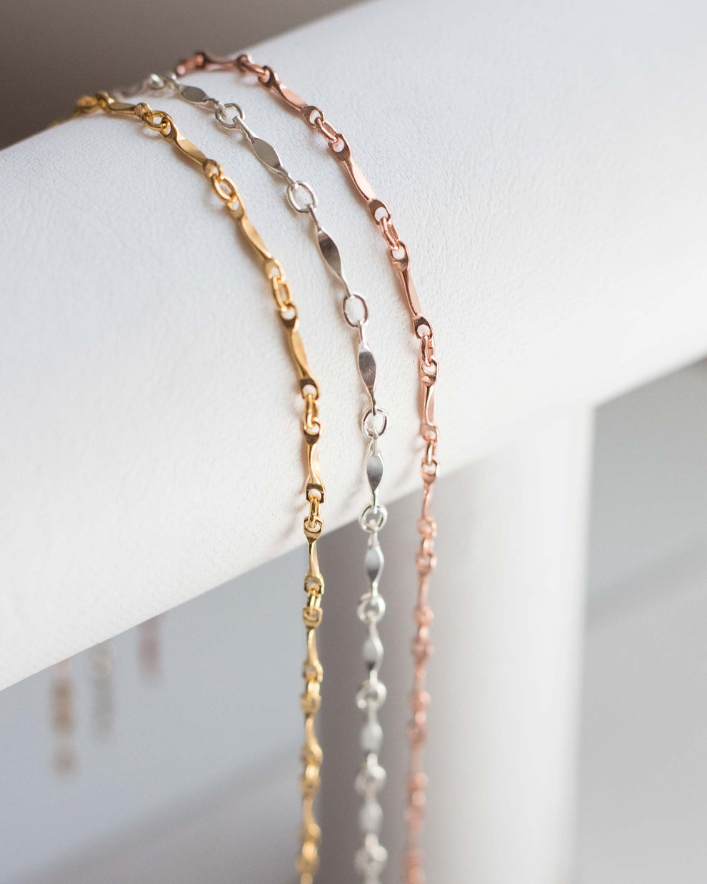 Sterling Silver Dapped Bar chain